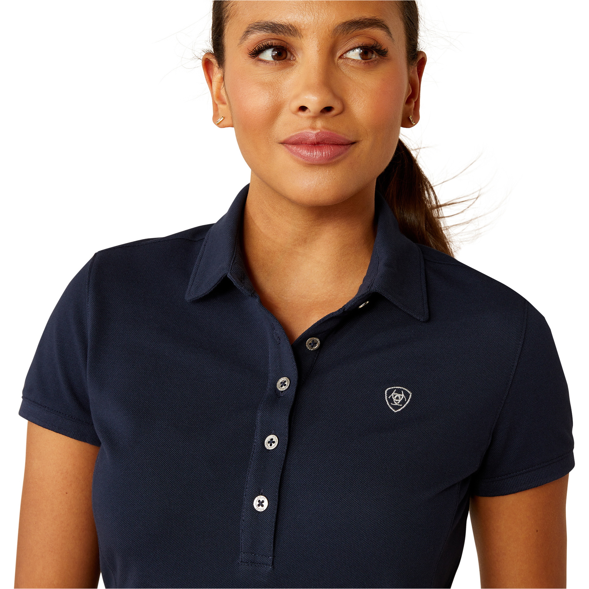 2025 Ariat Womens Prix 3.0 Short Sleeve Polo Shirt 10055058 - Navy Eclipse